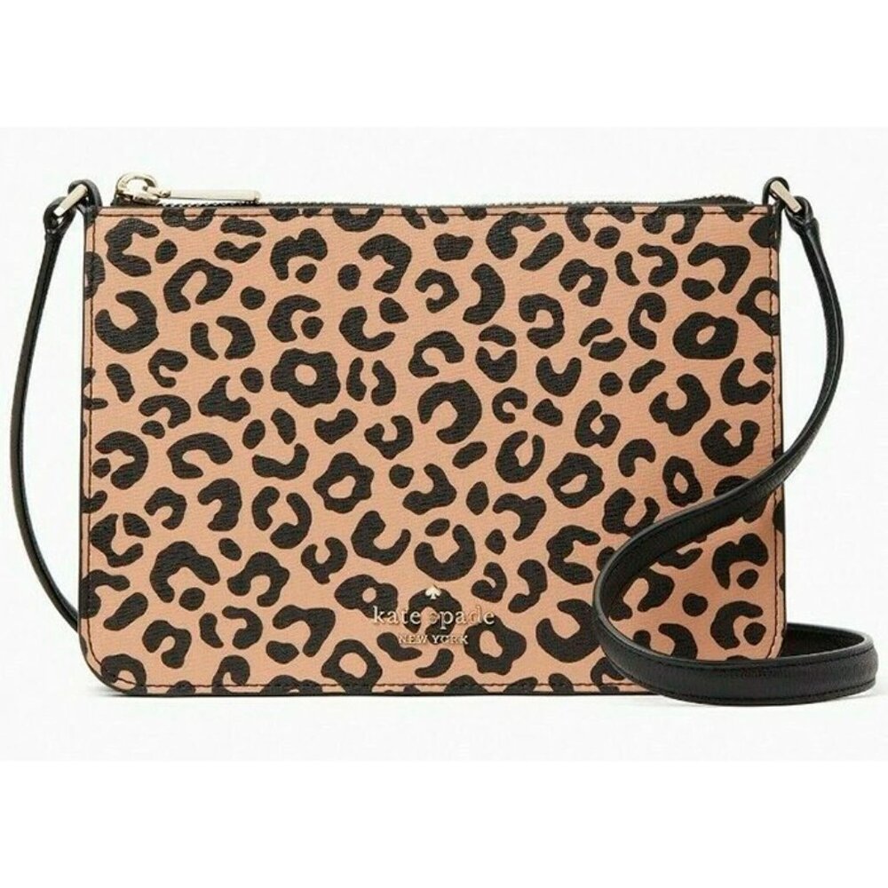 S Kate Spade Darcy Leopard Crossbody Animal Print WLR00689 NWT Cheetah $249